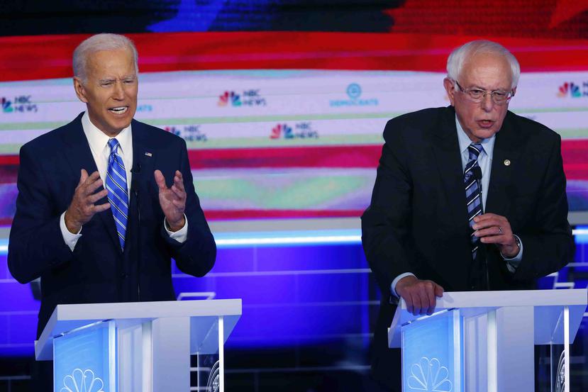 Bernie Sanders y Joe Biden son los únicos dos precandidatos a la presidencia que quedan del Partido Demócrata. (AP)