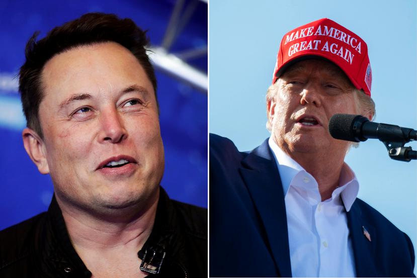 Elon Musk (izquierda) y el expresidente Donald Trump.