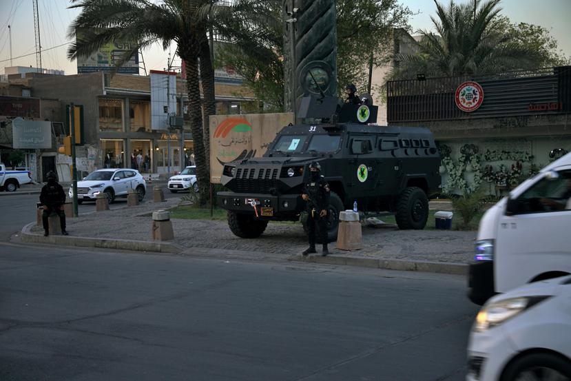 Fuerzas de seguridad desplegadas en Bagdad, Irak.