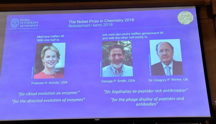 Los tres ganadores obtuvieron el Nobel por sus descubrimientos en el área de la genética para desarrollar proteínas que resuelven los problemas químicos de la humanidad. (EFE)