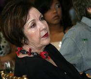 La actriz Luisa Justiniano en el 2005 durante la conferencia de prensa de la telenovela "Dueña y Señora". (GFR Media)