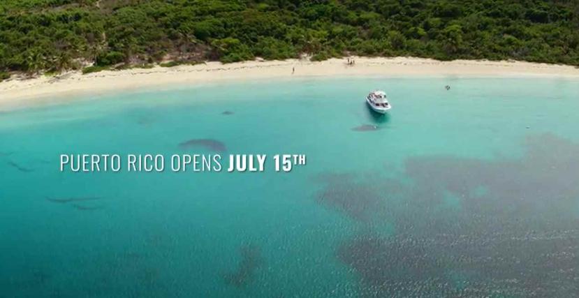 Para impulsar la demanda, Discover Puerto Rico cambió el mensaje de sus anuncios a “It’s almost time” (Casi es hora), en que resalta la fecha en que la isla reabre al turismo. (Captura de video)