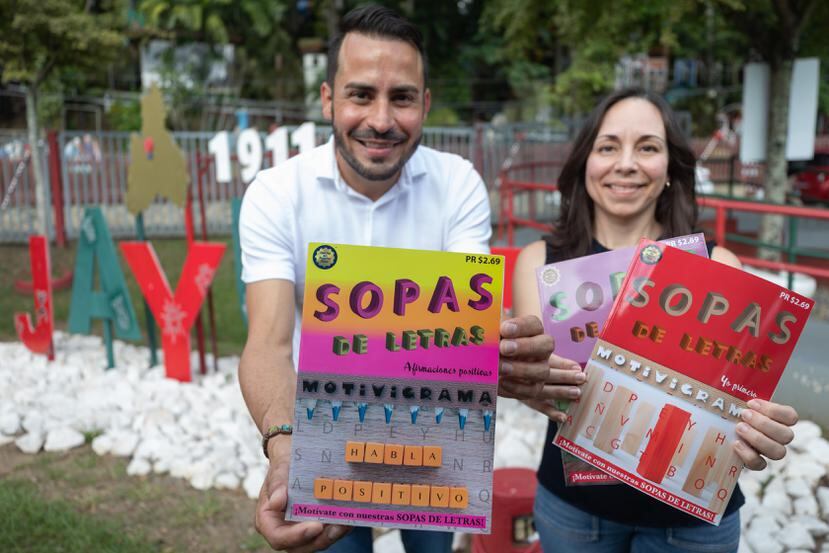 Zolymar Aulet Robles y Rafael G. Rodríguez, creadores de los libros de sopas de letra Motivigrama.  GFR Media / El Nuevo Dia /  © Jorge A Ramirez Portela