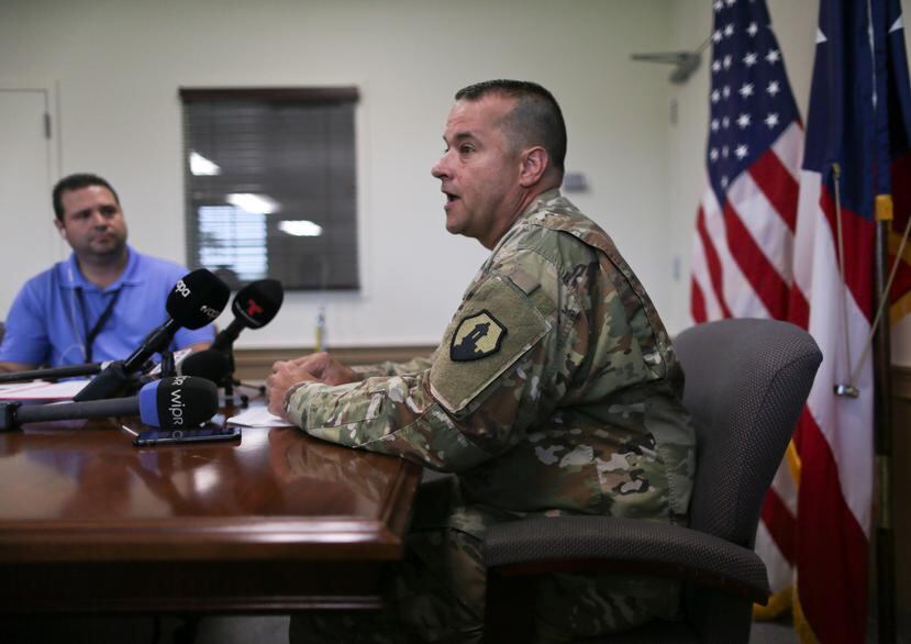 William Griffin, jefe del Estado Mayor de la Reserva del Ejército de Estados Unidos en Puerto Rico, ofreció ayer una conferencia de prensa en el fuerte Buchanan.