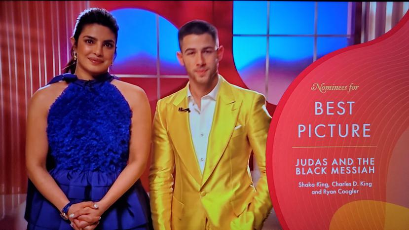 Priyanka Chopra Jonas y Nick Jonas fueron los encargados de mencionar a los nominados para los premiso Oscar del 2021.