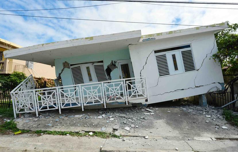 Una de las casas afectadas tras el fuerte sismo en Guánica. (GFR Media)