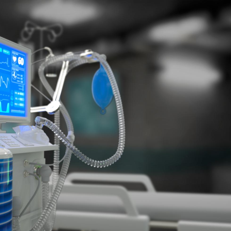 Un respirador artificial en un hospital.