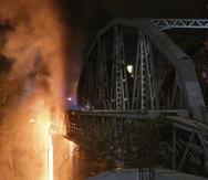 El incendio en el puente de Roma.
