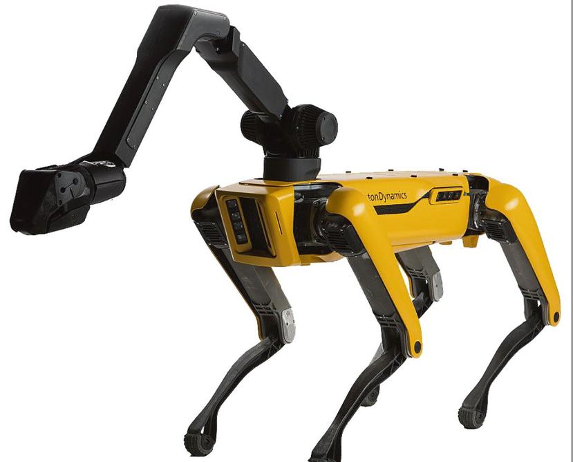 Un robot modelo Spot con un aditamento de brazo mecánico. (Suministrada)