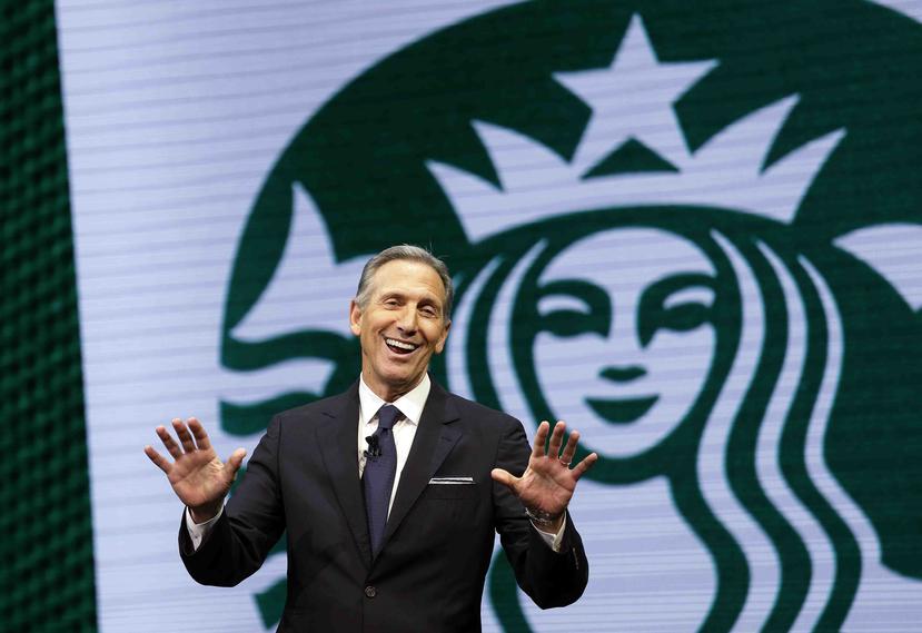 El director general de Starbucks Howard Schultz en una conferencia de la empresa el 22 de marzo de 2017 en Seattle. (AP)