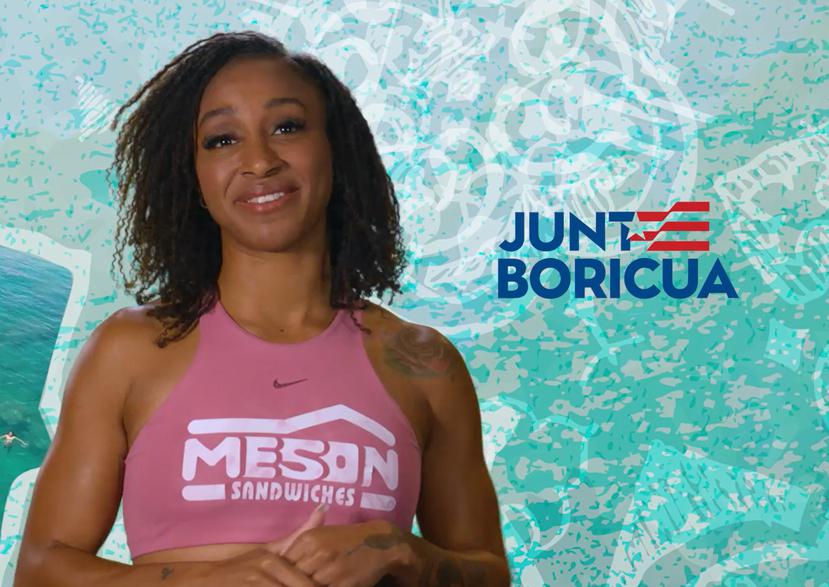 La campeona olímpica Jasmine Camacho-Quinn se unió a la campaña de Mesón Sándwiches para invitar a los boricuas a visitar la isla este verano y formar parte de Junte Boricua.
