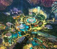Imagen conceptual del Epic Universe, nuevo parque temático de Universal Orlando Resort, cuya construcción se reanuda.