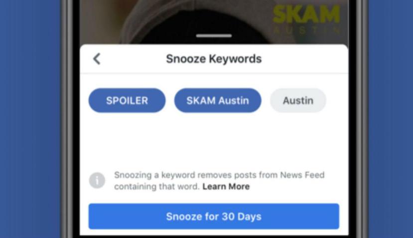 “Keyword Snooze” trabajará de manera similar a las funciones de silenciamiento que ofrecen otras plataformas como Twitter e Instagram. (Captura / Facebook)