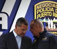 El gobernador Pedro Pierluisi y el comisionado de la Policía, Antonio López.