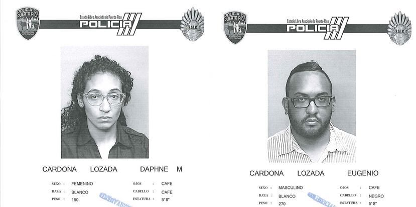 Contra Daphne María Cardona Lozada y Eugenio Cardona Lozada se presentaron por violación a la Ley de Armas. (Suministrada)