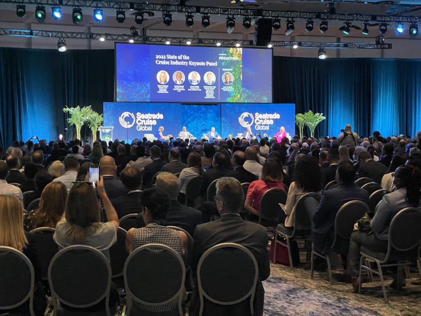 El panel “2022: El Estado de la Industria de Cruceros” se llevó a cabo dentro de la convención de Seatrade Cruise Global, en el Centro de Convenciones de Miami Beach.