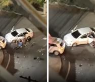 Fotomontaje de capturas del video en el que se ve el momento en que un hombre fue secuestrado en Río Piedras el jueves, 23 de marzo.