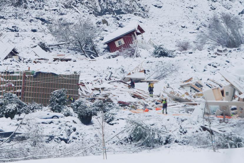 La Policía localiza un cadáver tras el corrimiento de tierra en Noruega.