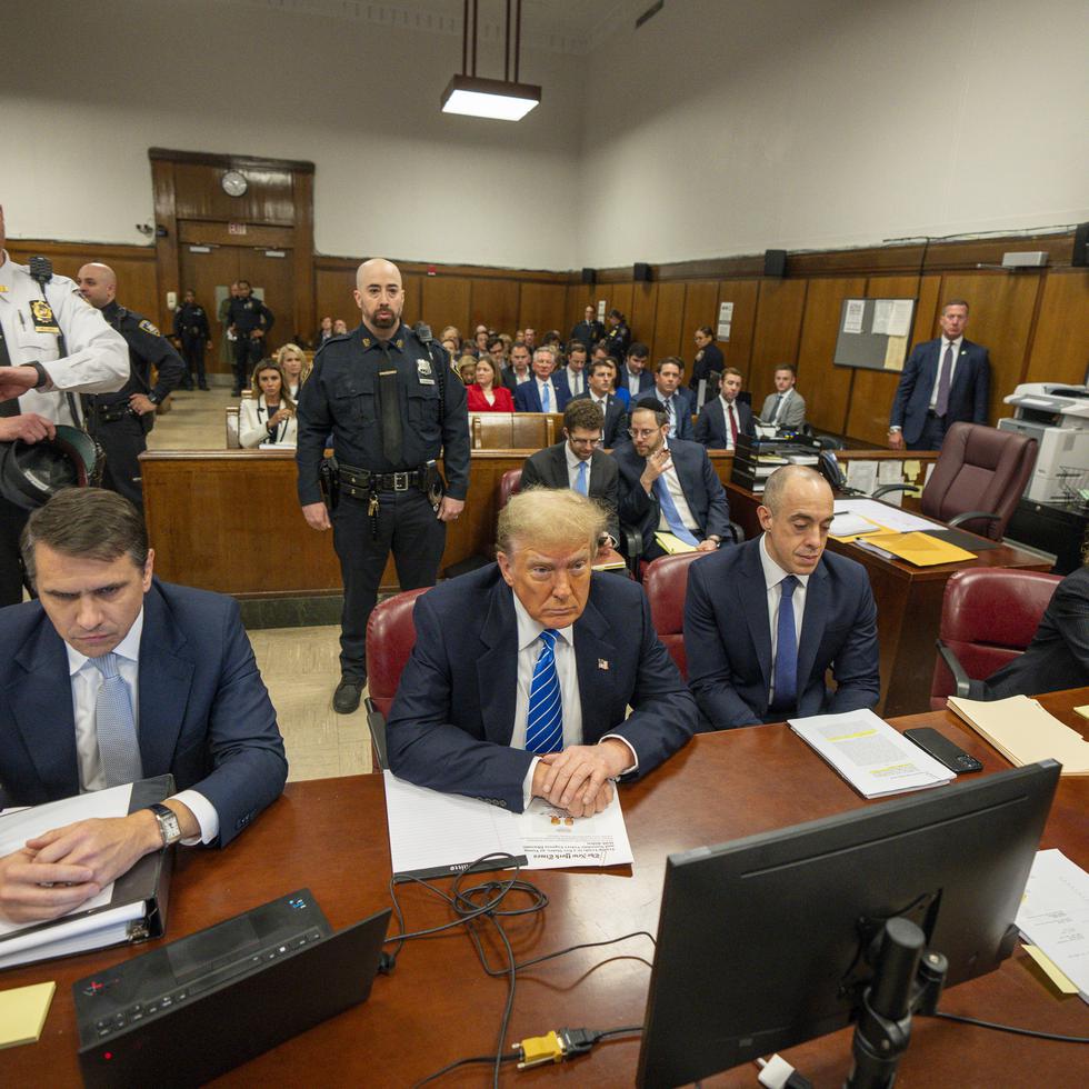 El expresidente de EE.UU., Donald Trump durante el juicio en su contra en Nueva York.