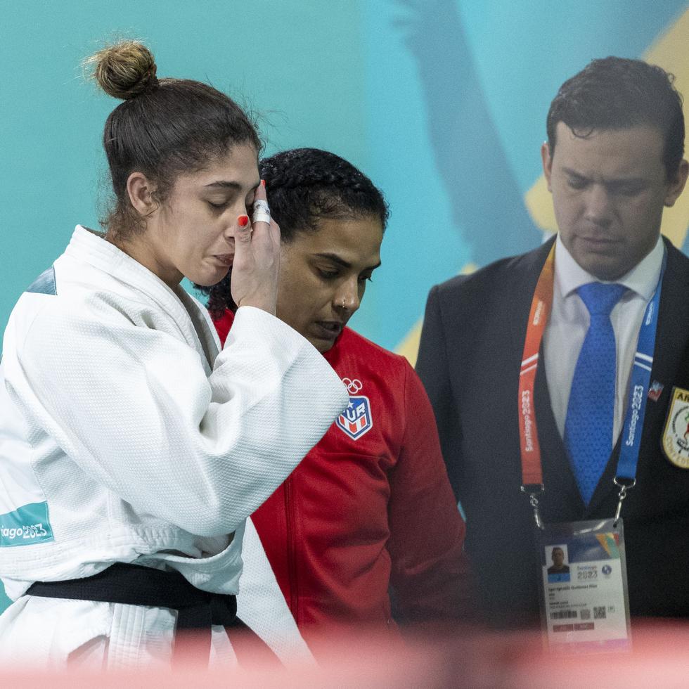 Jessica García, a la derecha, junto a la judoca Sairy Colón.