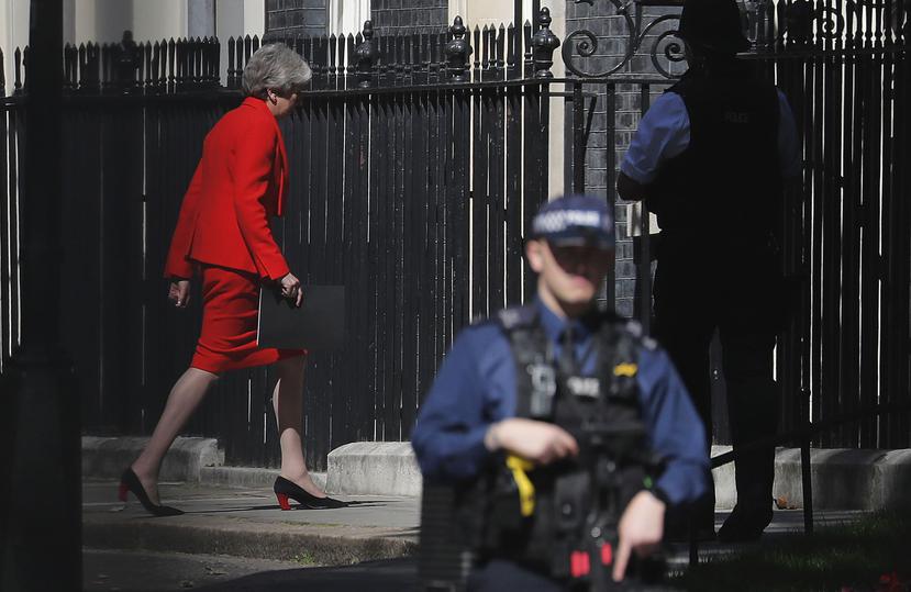 Theresa May se pronunció en Downing Street, en Londres. (AP)