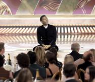 El presentador Jerrod Carmichael durante su monólogo en los premios Golden Globe en California. (Rich Polk/NBC via AP)