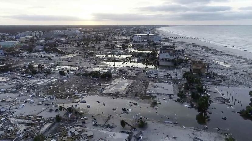 Vista de los daños causados por el huracán Michael en Mexico Beach, Florida. (AP)