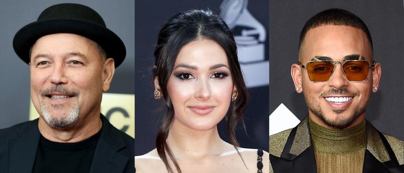 De iquierda a derecha Rubén Blades, Nella y Ozuna, están entre los artistas que actuarán en la ceremonia de los Latin Grammy del 2021.