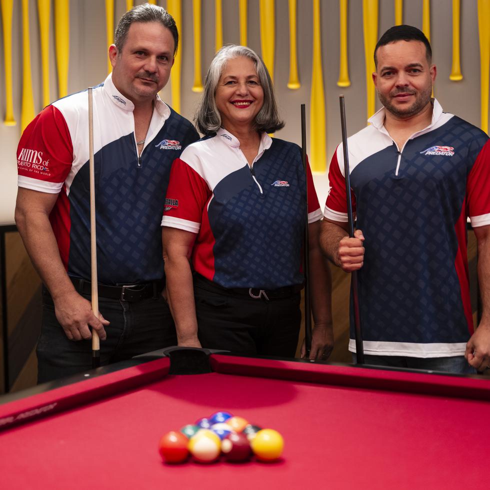 En la foto, de izquierda a derecha, los jugadores Alan Rolón, Carmen Morales y Alejandro Rodríguez.