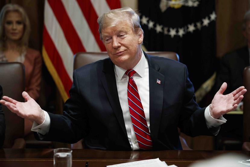 Donald Trump durante una reunión de Gabinete. (AP)