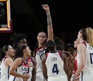 Brittney Griner y Estados Unidos celebran la victoria sobre Japón por la medalla de oro.