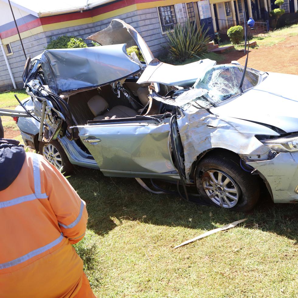 El vehículo en el que murió Kelvin Kiptum y su entrenador Garvais Hakizimana fue llevado a una estación de policía.