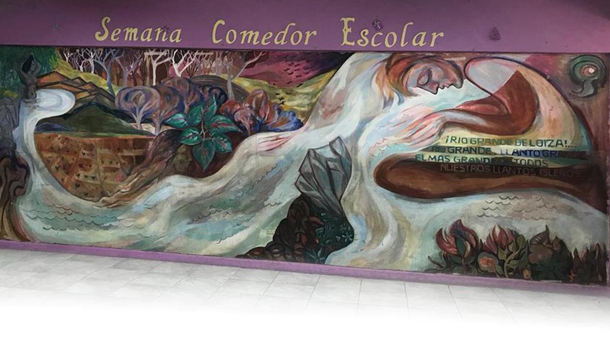 En el limbo el mural  en la escuela Julia de Burgos