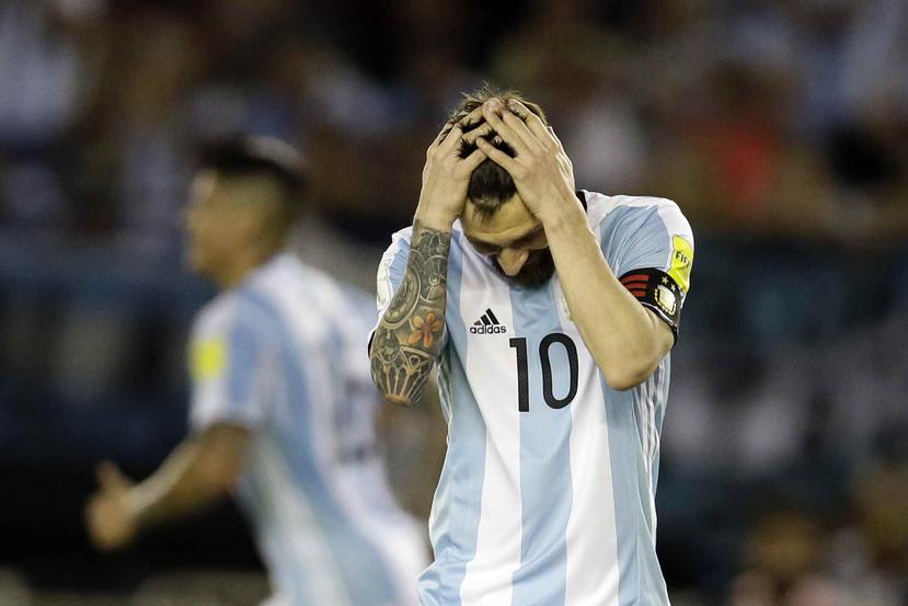 Messi durante el partido contra Chile. (AP /Victor R. Caivano)