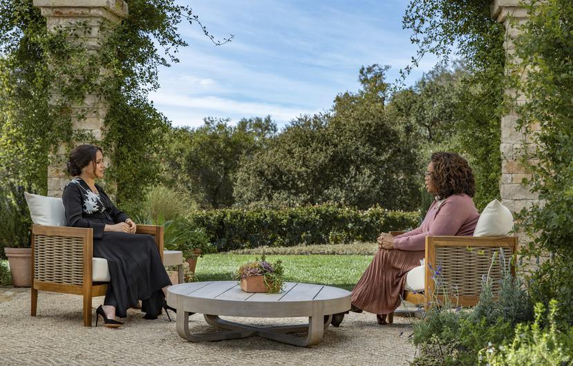 En el primer segmento de la entrevista Meghan Markle estará sola conversando con Oprah Winfrey. (Foto: Joe Pugliese/Harpo Productions via AP)