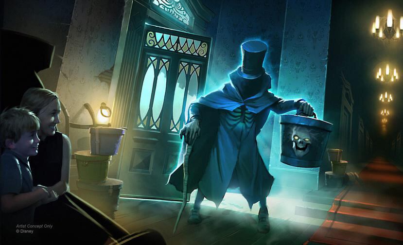 En Destination D23 2023, se anunció que The Hatbox Ghost llegará a la atracción Haunted Mansion en Magic Kingdom Park a fines de noviembre de 2023. (Disney)