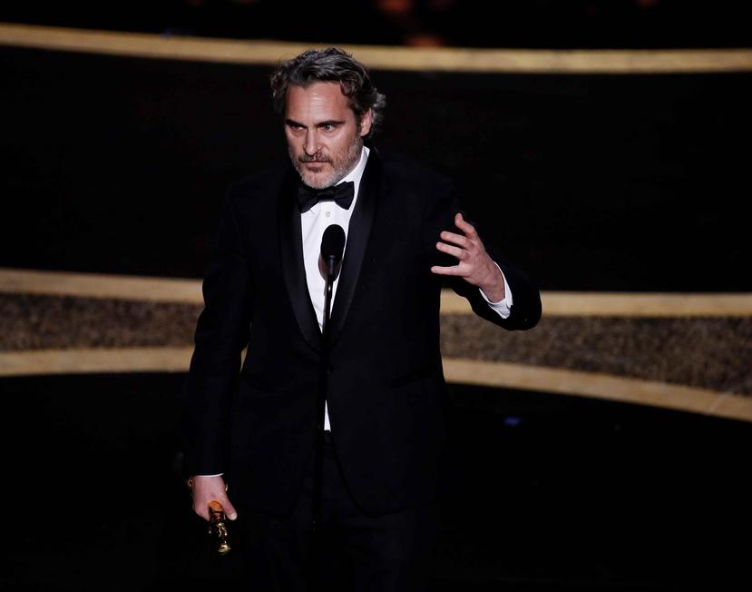 Joaquin Phoeniz durante su discurso en los Premios Oscar. (EFE)