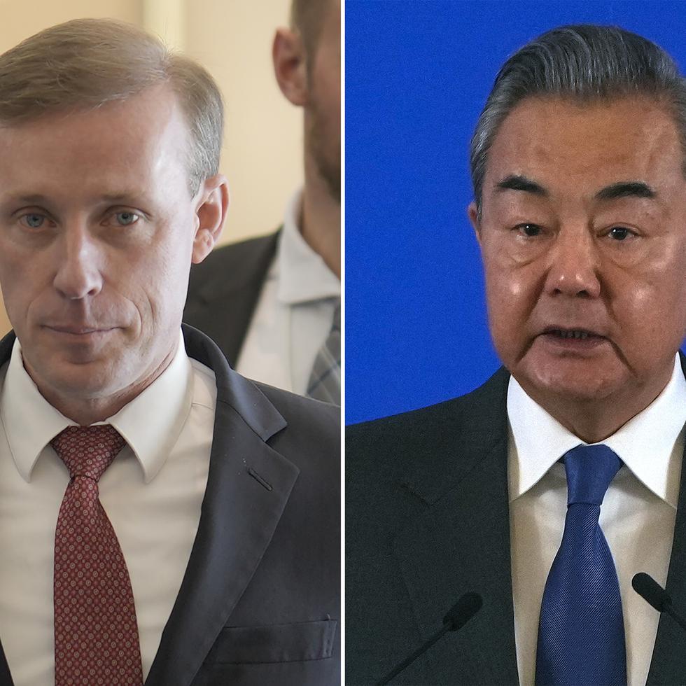 El asesor de Seguridad Nacional de Estados Unidos, Jake Sullivan (izquierda), y el ministro de Exteriores de China, Wang Yi.