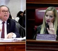 El secretario de Justicia, Domingo Emanuelli, confrontó a la senadora Rodríguez Veve que se sentía intimidado con su línea de preguntas y le pidió respeto.