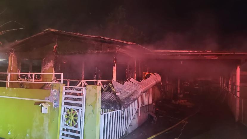 Residencia afectada en las Parcelas Nuevas del barrio Celada en Gurabo tras un fuego en la madrugada del sábado, 4 de febrero de 2023.