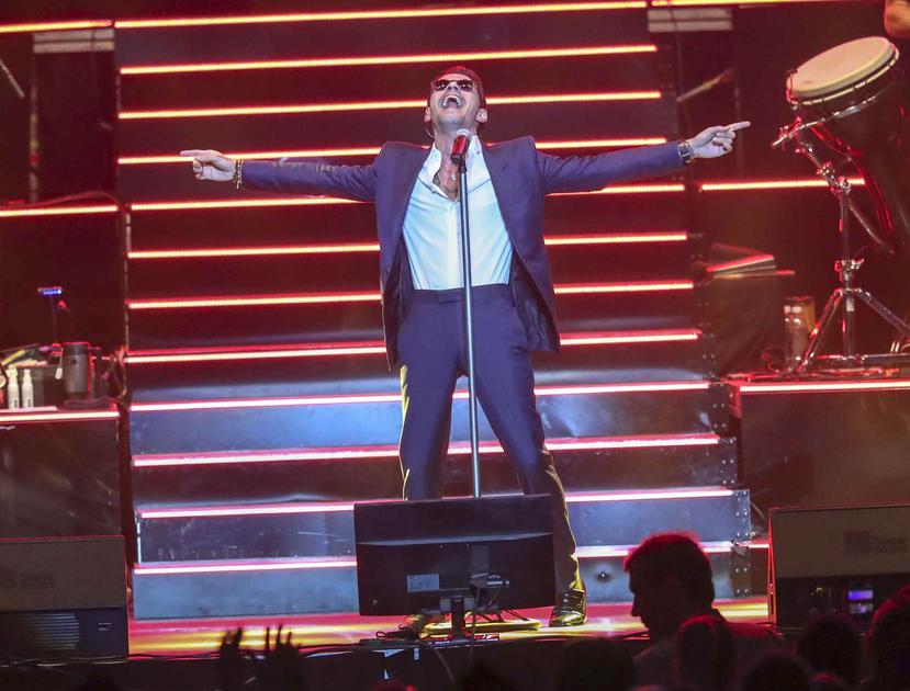 Marc Anthony en su concierto en el Coliseo de Puerto Rico en diciembre 2018. (AP)