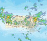 Captura de la imagen de radar del SNM que muestra el sistema de lluvias.