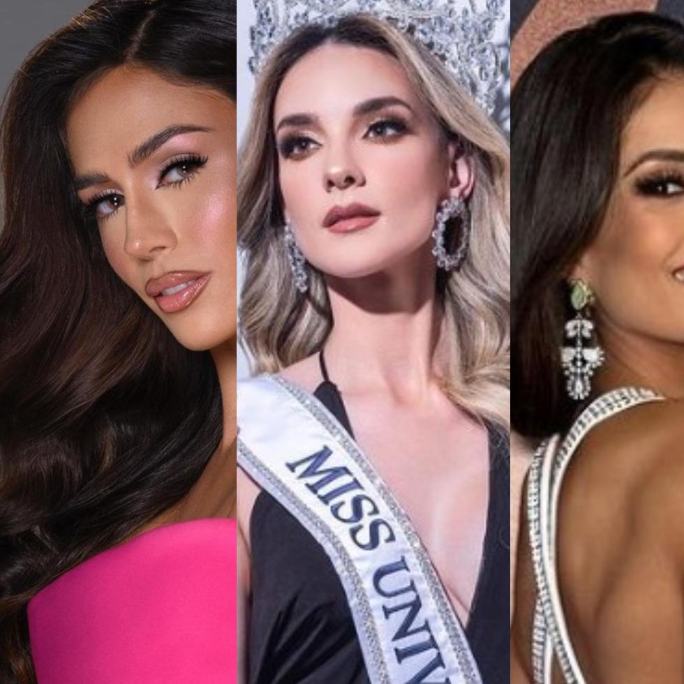 Algunas de las latinas que concursarán en el Miss Universe, desde la izquierda: Miss Brasil, Miss Venezuela, Miss Guatemala, Miss Miss Puerto Rico y Miss Colombia.