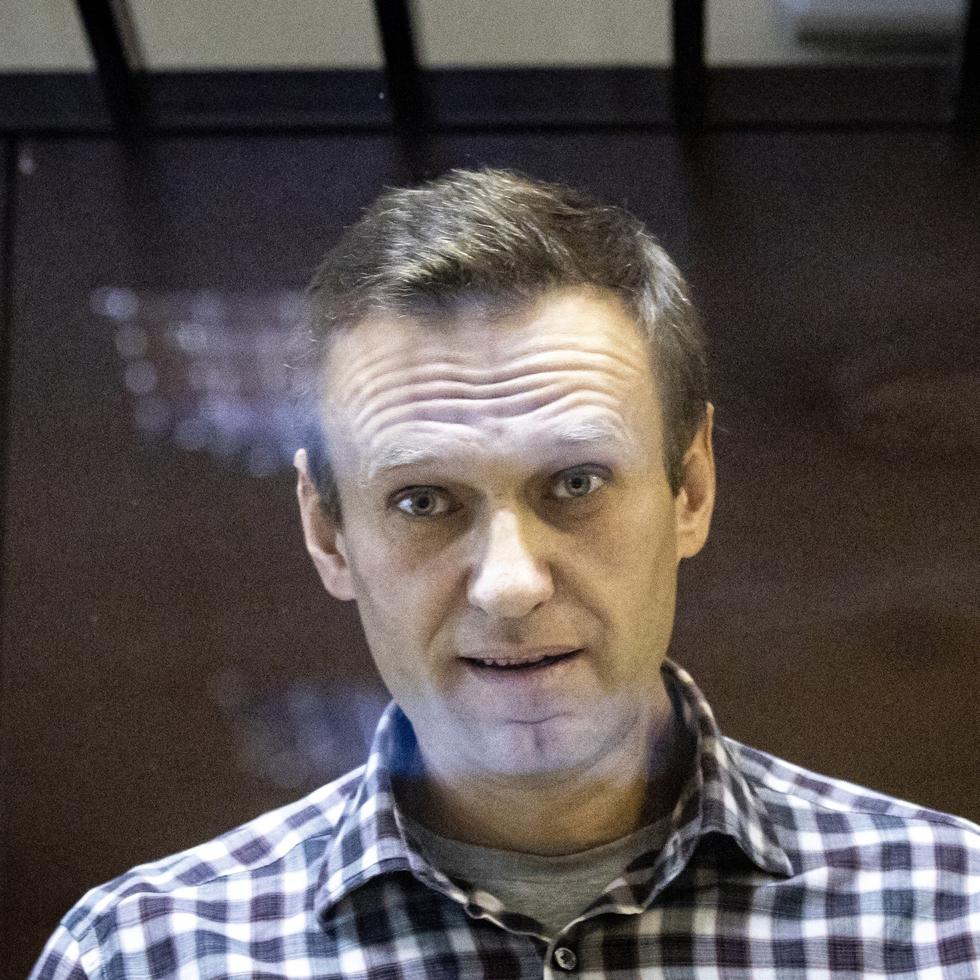 El líder opositor ruso Alexei Navalny en el tribunal en Moscú, el 20 de febrero de 2021.