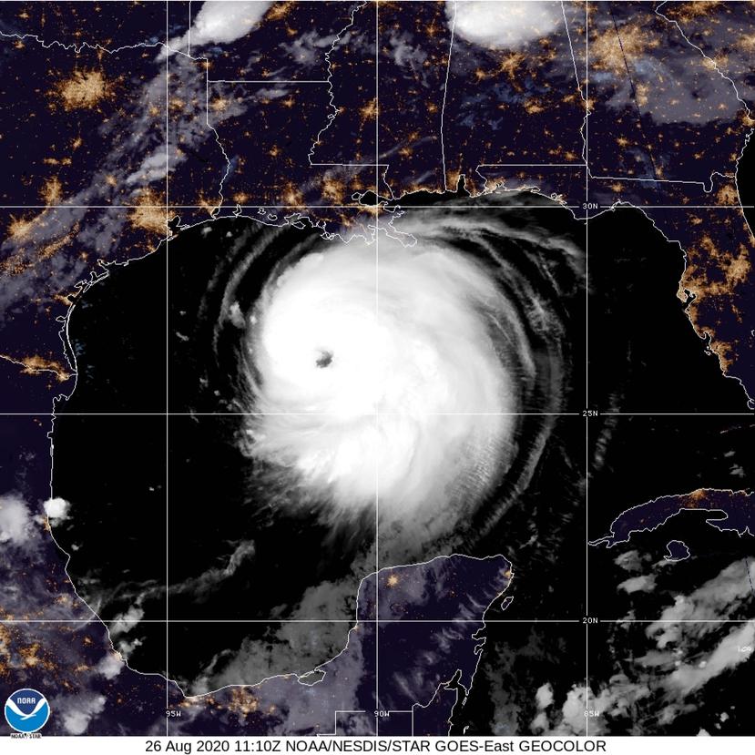 El huracán Laura entrará por los estados del sur de Estados Unidos, ubicados en el Golfo de México.