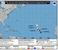 Trayectoria oficial pronosticada para la depresión tropical 11, según el boletín del Centro Nacional de Huracanes emitido a las 11:00 a.m. del 28 de septiembre de 2022.