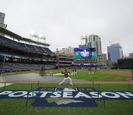 Joe Musgrove, lanzador de los Padres de San Diego, practica el jueves 13 de octubre de 2022, en el Petco Park.