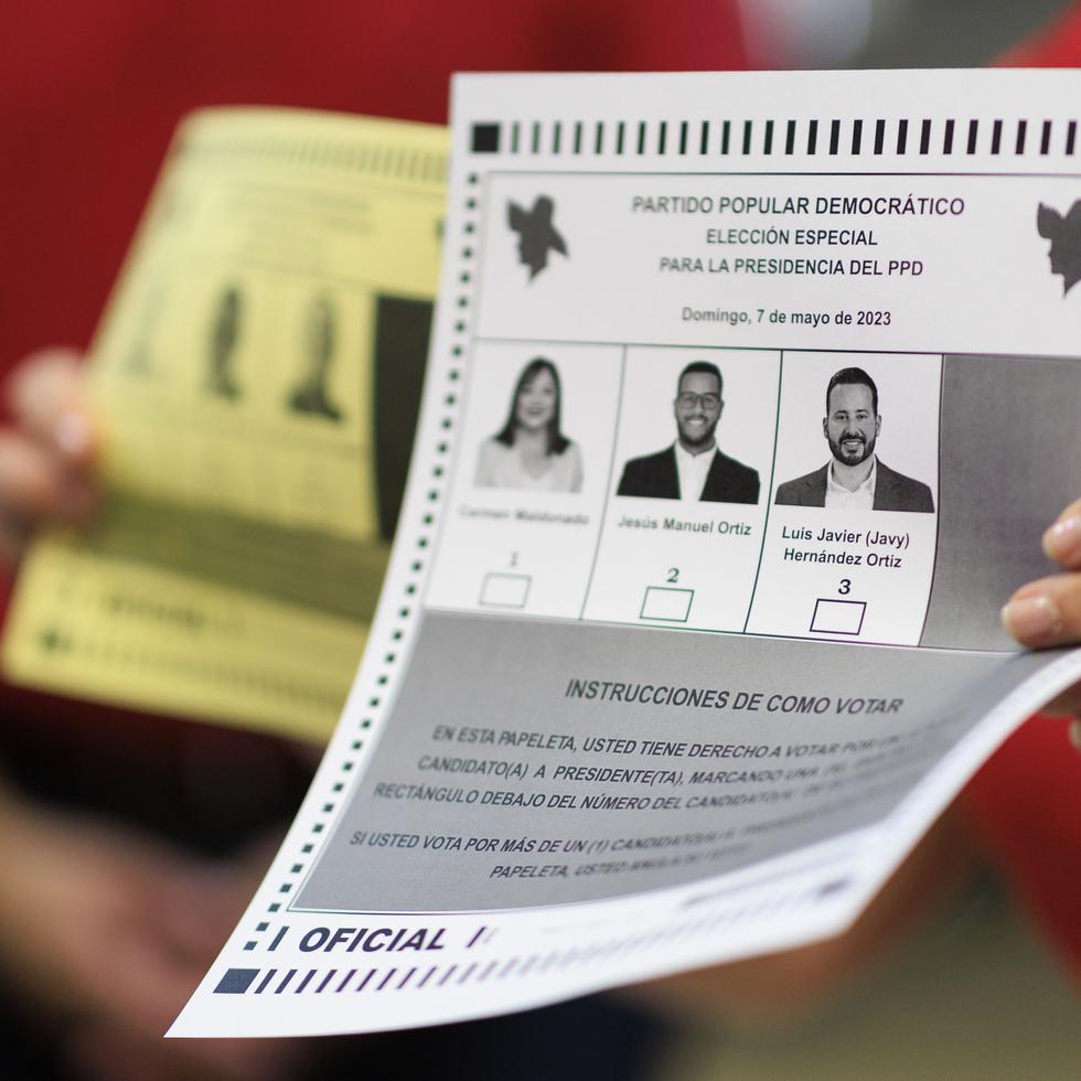 Papeleta utilizada en la elección abierta de los populares.