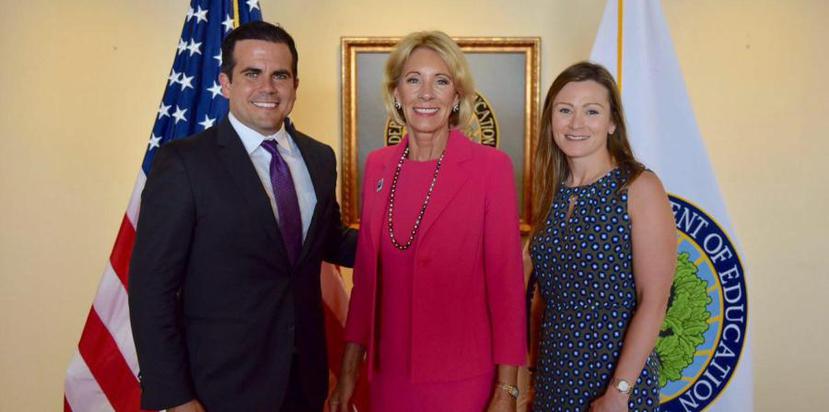Governor Ricardo Rosselló began exploring with US Secretary of Education Betsy DeVos, possibilities for better technical assistance. (Suministrada)