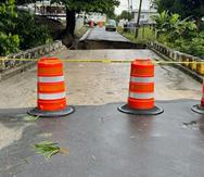 Puente que colapsó en Yabucoa a raíz de las lluvias.